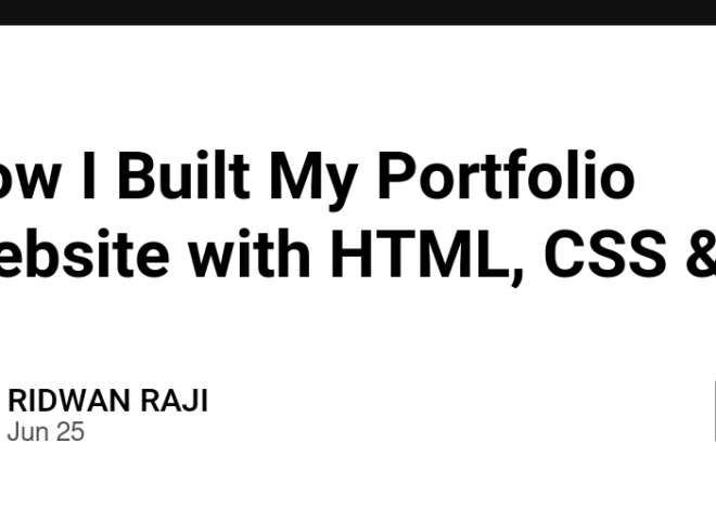 How I Built My Portfolio Website with HTML, CSS & JS