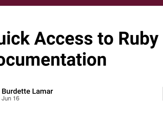 Quick Access to Ruby Documentation