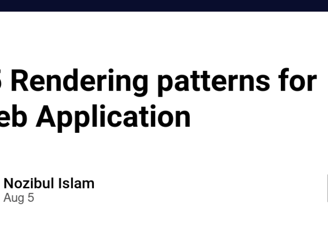 15 Rendering patterns for Web Application