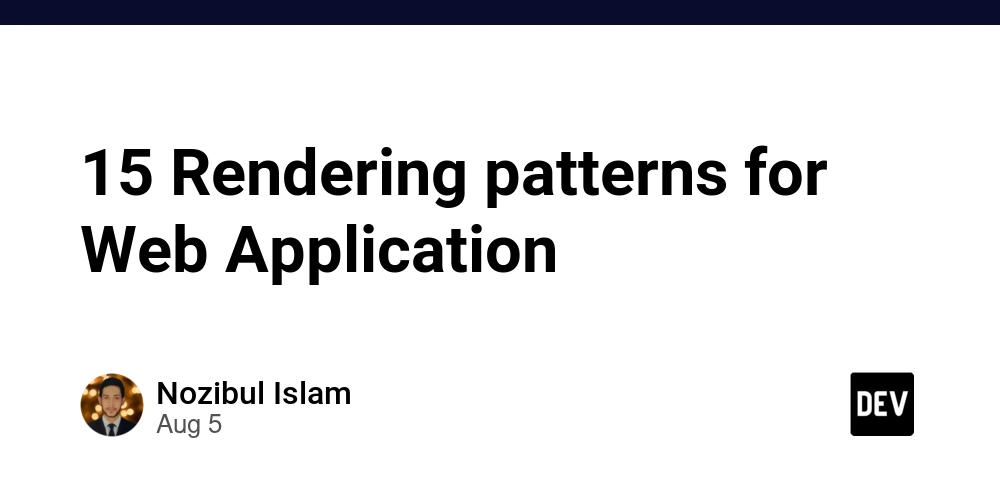 15 Rendering patterns for Web Application