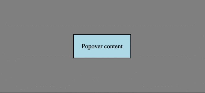 HTML popover Attribute