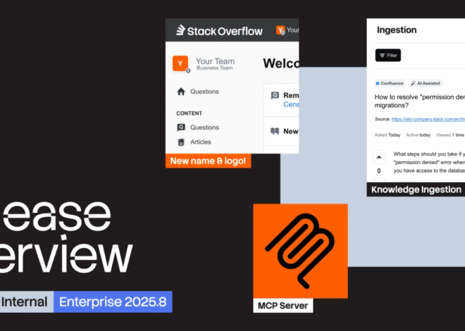 2025.8 release introduces Stack Overflow Internal: The next generation of enterprise knowledge intelligence