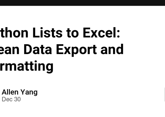 Python Lists to Excel: Clean Data Export and Formatting