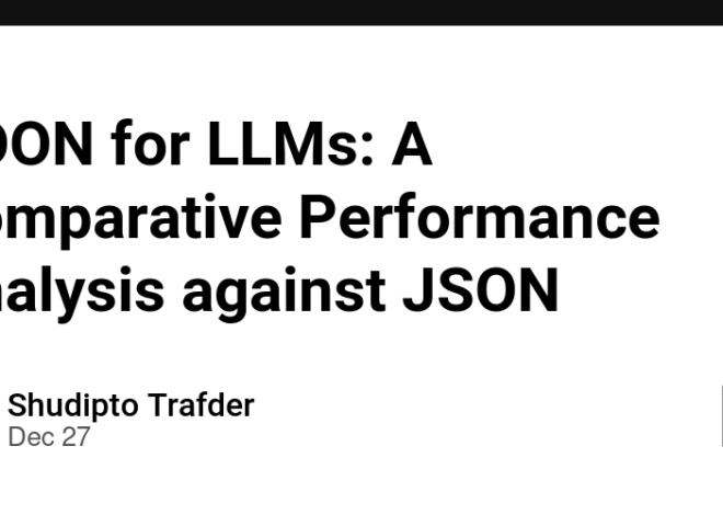 TOON for LLMs: A Comparative Performance Analysis against JSON