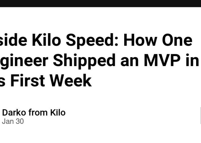 Inside Kilo Speed: How One Engineer Shipped an MVP in His First Week