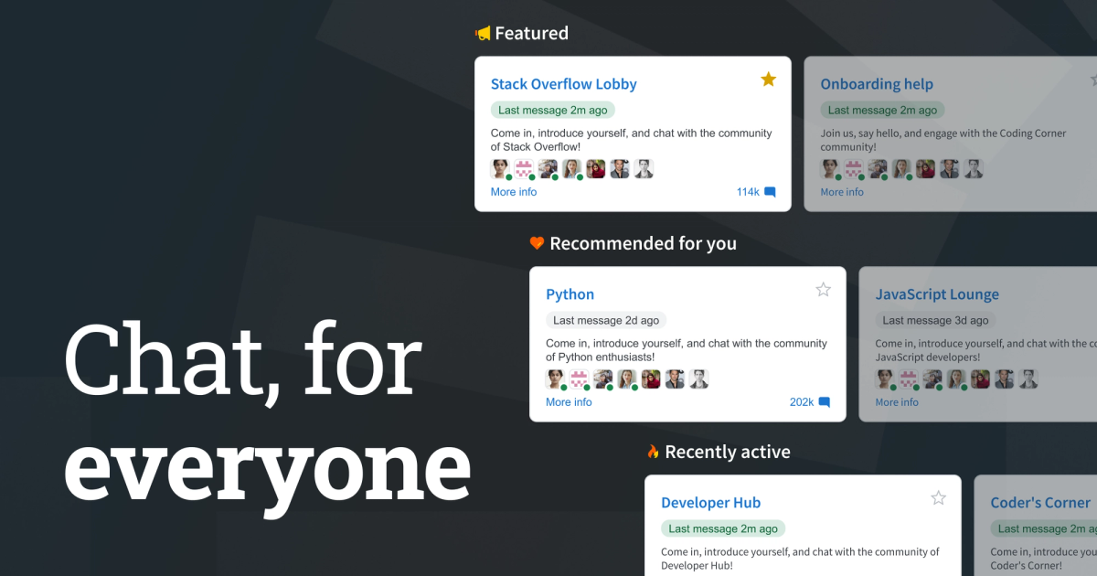 Now everyone can chat on Stack Overflow